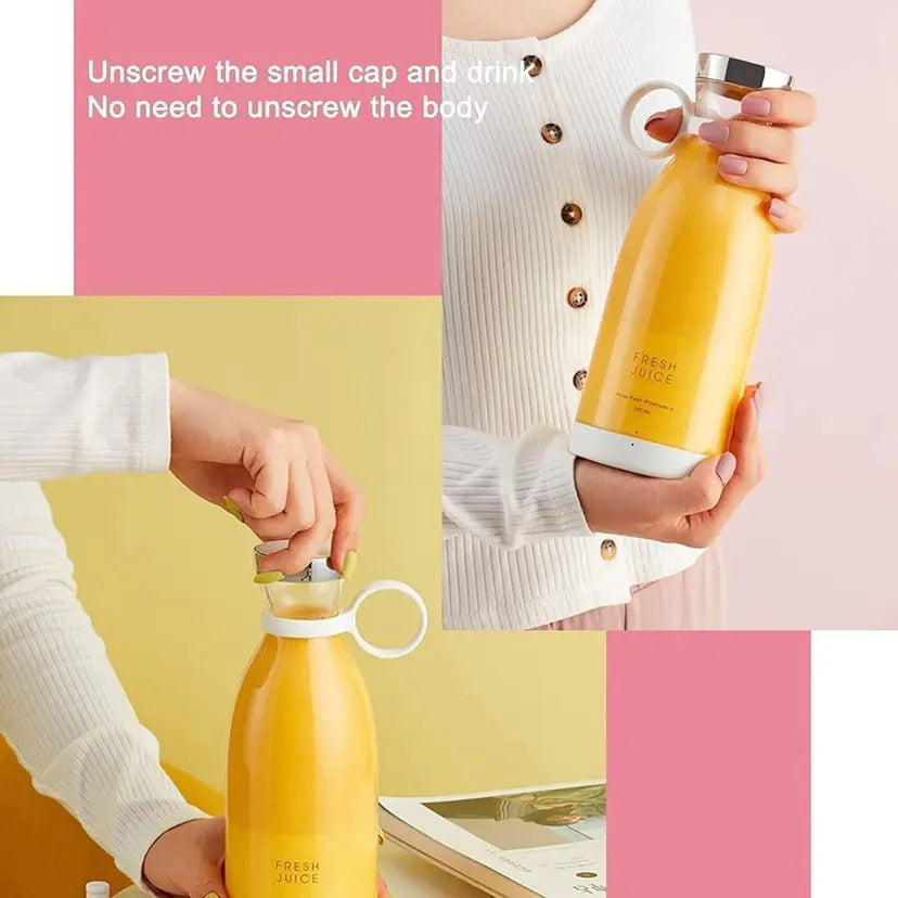 Electric Portable Mini Juicer Bottle – USB Rechargeable Blender for Smoothies & Shakes