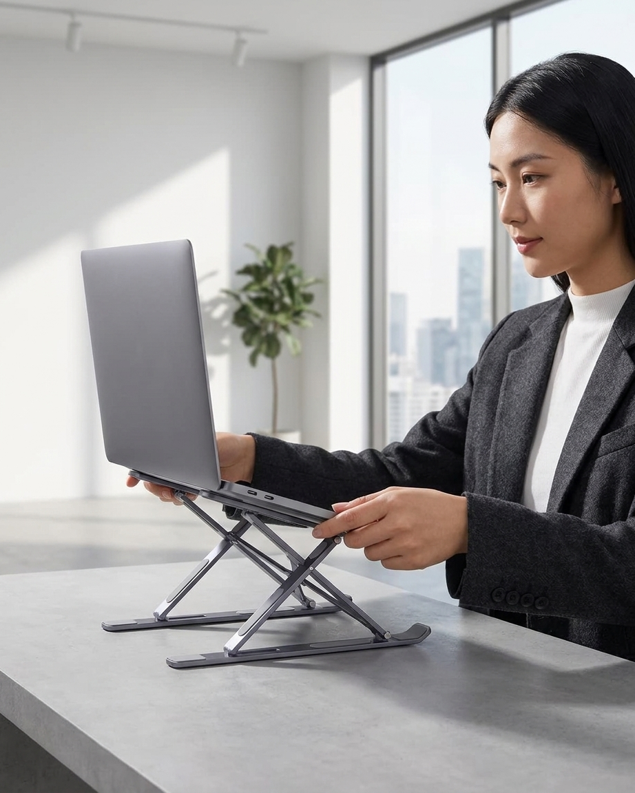 Adjustable Aluminum Laptop Stand for MacBook & Laptops | Ergonomic Desk Stand