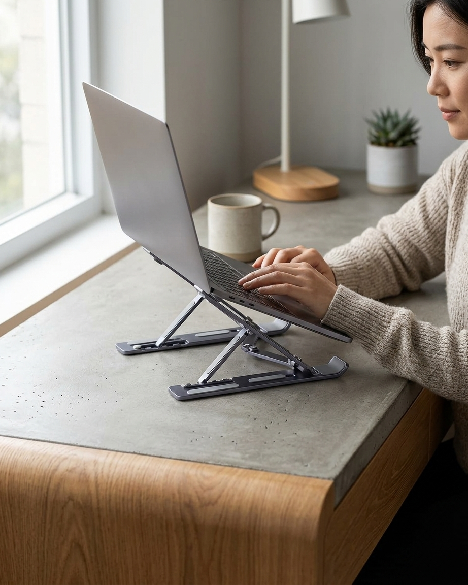 Adjustable Aluminum Laptop Stand for MacBook & Laptops | Ergonomic Desk Stand