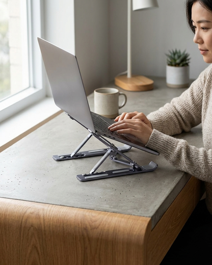 Adjustable Aluminum Laptop Stand for MacBook & Laptops | Ergonomic Desk Stand